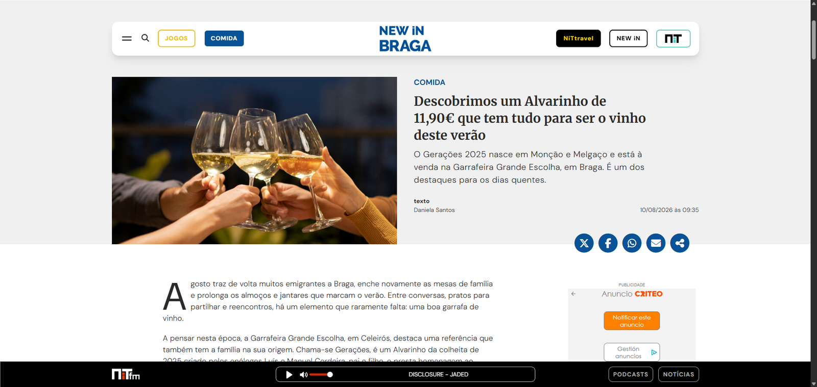 Descobrimos um Alvarinho de 11,90€ que tem tudo para ser o vinho deste verão